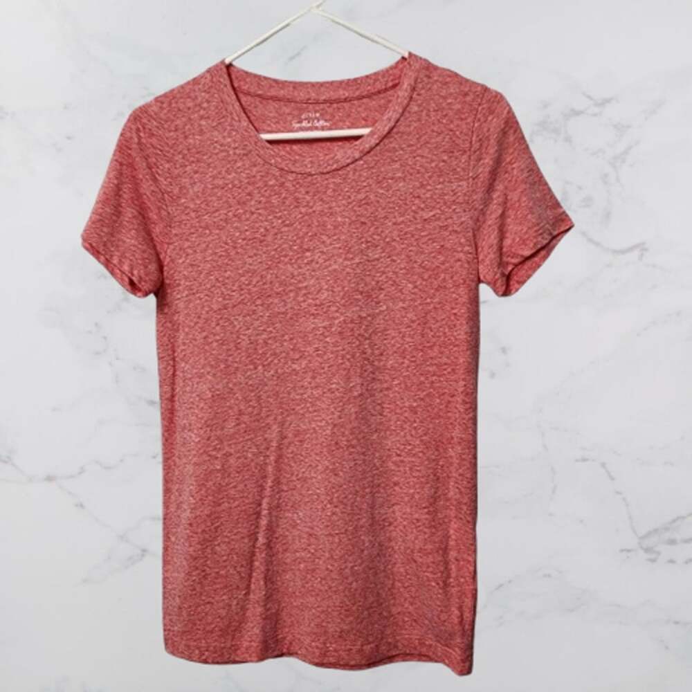 J.Crew Speckled Cotton Small T-Shirt Pink